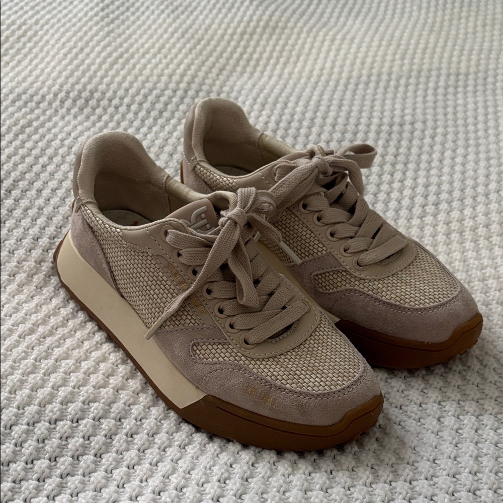 Sam Edelman Beige and Brown Sneakers